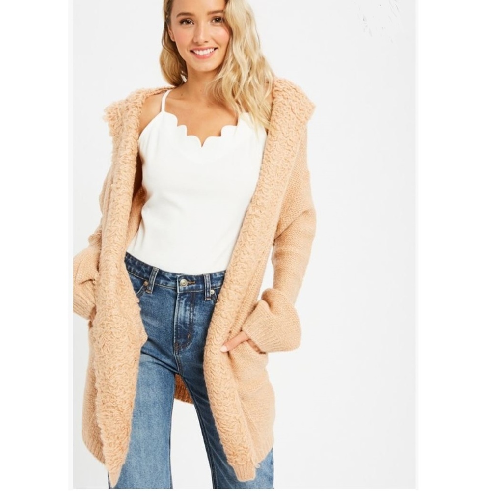 NWT Soft Touch Open Hoodie Cardigan w/Pockets - Picture 3 of 5